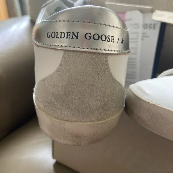 Golden Goose White Sneakers with Gray Star Accent. Worn once. - Picture 2 of 4